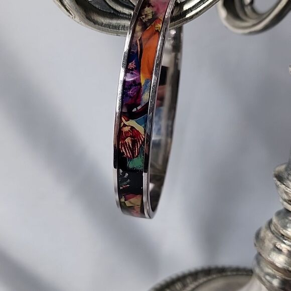 Christian Lacroix Colorful Hinged Bracelet With Safety - Picture 7 of 15